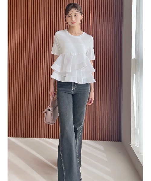 00サイズあり】Sustainableストレッチフレアデニムパンツ（デニム