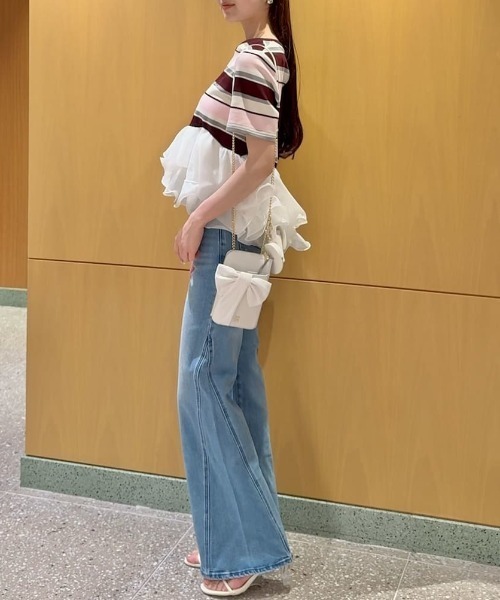 00サイズあり】Sustainableストレッチフレアデニムパンツ(デニム 00サイズあり】Sustainableストレッチフレアデニムパンツ(デニム