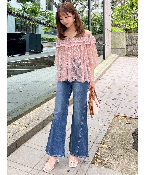 00サイズあり】Sustainableストレッチフレアデニムパンツ（デニム