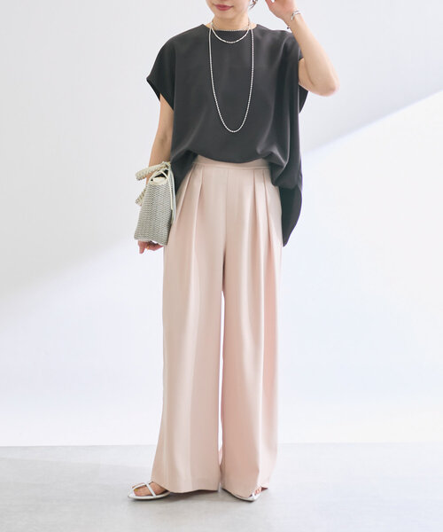 RIVE DROITE(リヴドロワ)の「【ベストセラー】ダンボールフレンチプルオーバー(Tシャツ/カットソー・レディース・オフホワイト/チャコールグレー/グレイッシュベージュ・FREE)」の6枚目の写真