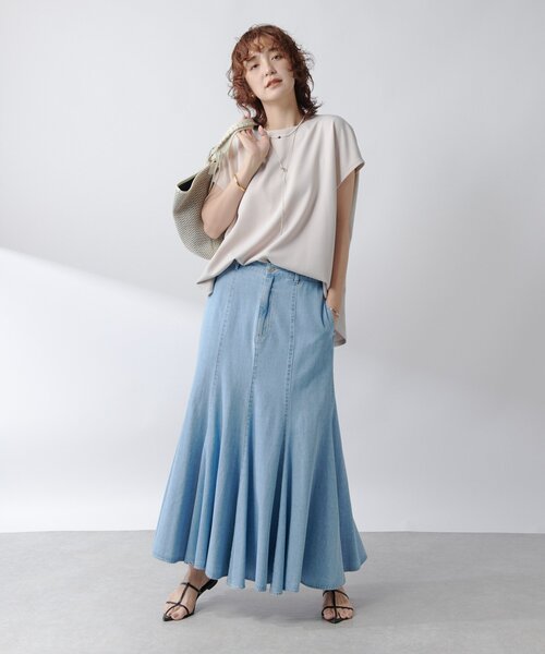 RIVE DROITE(リヴドロワ)の「【ベストセラー】ダンボールフレンチプルオーバー(Tシャツ/カットソー・レディース・オフホワイト/チャコールグレー/グレイッシュベージュ・FREE)」の14枚目の写真