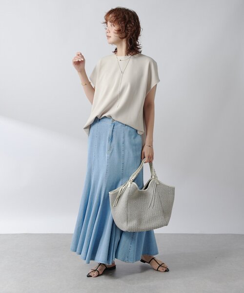 RIVE DROITE(リヴドロワ)の「【ベストセラー】ダンボールフレンチプルオーバー(Tシャツ/カットソー・レディース・オフホワイト/チャコールグレー/グレイッシュベージュ・FREE)」の15枚目の写真