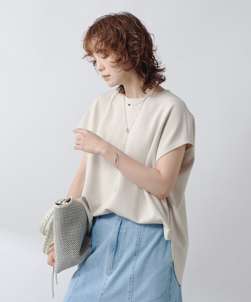 RIVE DROITE(リヴドロワ)の「【ベストセラー】ダンボールフレンチプルオーバー(Tシャツ/カットソー・レディース・オフホワイト/チャコールグレー/グレイッシュベージュ・FREE)」の18枚目の写真