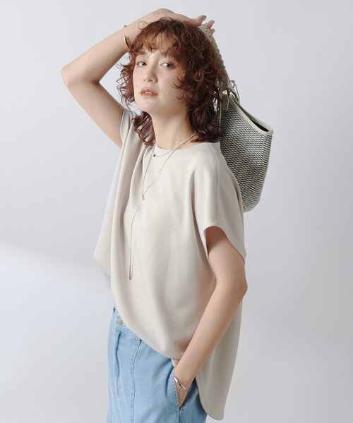 RIVE DROITE(リヴドロワ)の「【ベストセラー】ダンボールフレンチプルオーバー(Tシャツ/カットソー・レディース・オフホワイト/チャコールグレー/グレイッシュベージュ・FREE)」の19枚目の写真