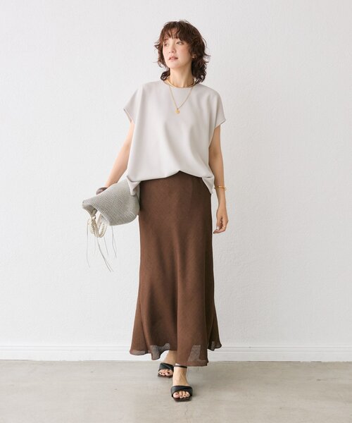 RIVE DROITE(リヴドロワ)の「【ベストセラー】ダンボールフレンチプルオーバー(Tシャツ/カットソー・レディース・オフホワイト/チャコールグレー/グレイッシュベージュ・FREE)」の22枚目の写真