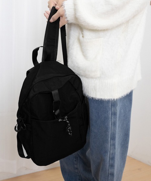 Miniministore（ミニミニストア）の「ドロストポケットリュック 軽量デイパック（バックパック/リュック・レディース・ピンク/ブラック/ベージュ/ブルー/ホワイト・FREE）」の10枚目の写真