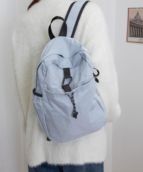 Miniministore（ミニミニストア）の「ドロストポケットリュック 軽量デイパック（バックパック/リュック・レディース・ピンク/ブラック/ベージュ/ブルー/ホワイト・FREE）」の13枚目の写真