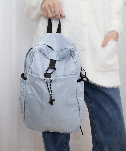 Miniministore（ミニミニストア）の「ドロストポケットリュック 軽量デイパック（バックパック/リュック・レディース・ピンク/ブラック/ベージュ/ブルー/ホワイト・FREE）」の14枚目の写真