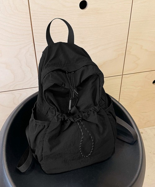 Miniministore（ミニミニストア）の「ドロストポケットリュック 軽量デイパック（バックパック/リュック・レディース・ピンク/ブラック/ベージュ/ブルー/ホワイト・FREE）」の20枚目の写真
