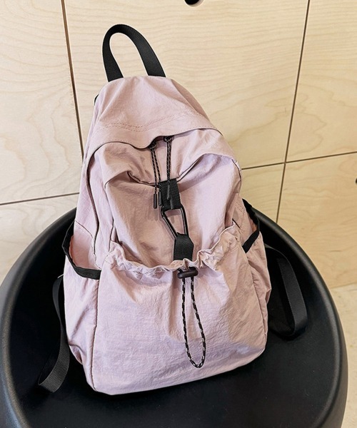 Miniministore（ミニミニストア）の「ドロストポケットリュック 軽量デイパック（バックパック/リュック・レディース・ピンク/ブラック/ベージュ/ブルー/ホワイト・FREE）」の22枚目の写真