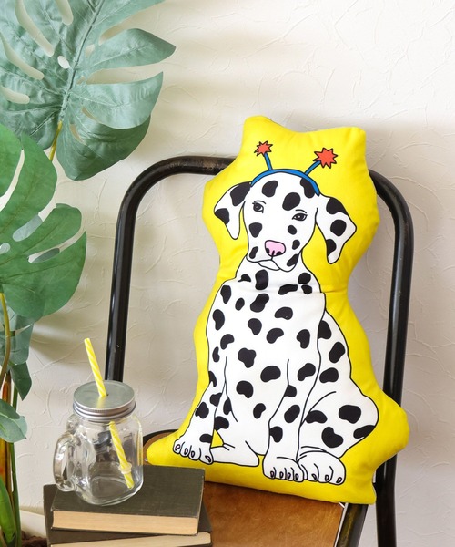 BAYFLOW(ベイフロー)の「Cat and Dog CLUBクッションM(クッション/クッションカバー・レディース・ベージュ/ピンク/イエロー・0)」の3枚目の写真