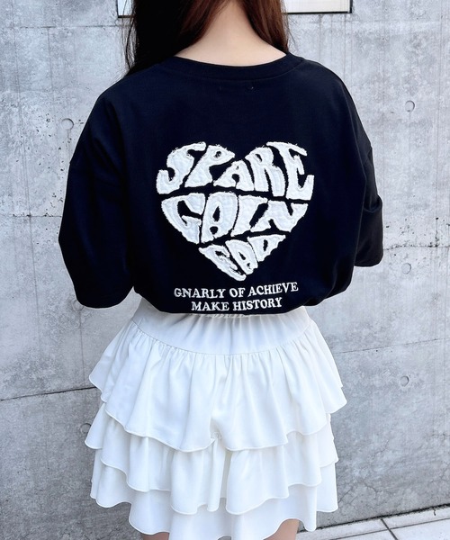 INGNI（イング）の「バックハート貼付チュニックTシャツ／Ａ（Tシャツ/カットソー・レディース・ホワイト×レッド/ホワイト×ピンク/ブラック×ホワイト/ホワイト×ブルー・M）」の21枚目の写真