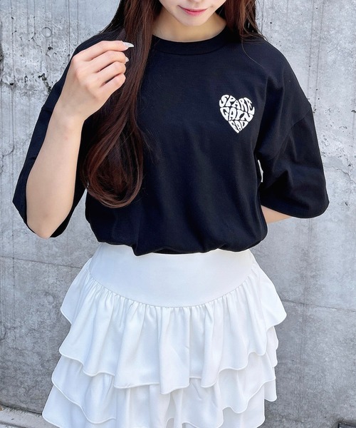 INGNI（イング）の「バックハート貼付チュニックTシャツ／Ａ（Tシャツ/カットソー・レディース・ホワイト×レッド/ホワイト×ピンク/ブラック×ホワイト/ホワイト×ブルー・M）」の22枚目の写真