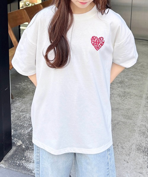 INGNI（イング）の「バックハート貼付チュニックTシャツ／Ａ（Tシャツ/カットソー・レディース・ホワイト×レッド/ホワイト×ピンク/ブラック×ホワイト/ホワイト×ブルー・M）」の14枚目の写真