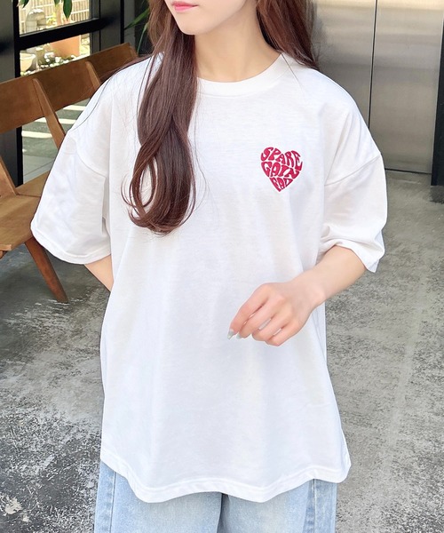 INGNI（イング）の「バックハート貼付チュニックTシャツ／Ａ（Tシャツ/カットソー・レディース・ホワイト×レッド/ホワイト×ピンク/ブラック×ホワイト/ホワイト×ブルー・M）」の13枚目の写真