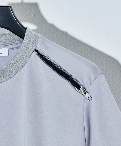 5351 POUR LES HOMMES（ゴーサンゴーイチプールオム）の「ジップ 半袖 Tシャツ（Tシャツ/カットソー・メンズ・ホワイト/ライトグレー/ブラック・50/48/46/44）」の11枚目の写真