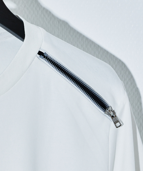5351 POUR LES HOMMES（ゴーサンゴーイチプールオム）の「ジップ 半袖 Tシャツ（Tシャツ/カットソー・メンズ・ホワイト/ライトグレー/ブラック・50/48/46/44）」の13枚目の写真
