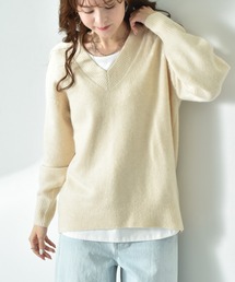 INTERPLANET | ７Ｇ天竺Ｖネックプルオーバー(ニット/セーター)