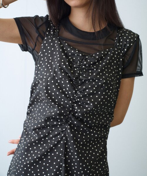 CODE A（コードエー）の「polka dot dress（ワンピース・レディース・ブラック系/ネイビー系・38/36/35）」の3枚目の写真