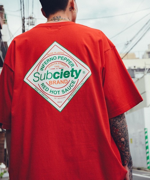 Subciety(サブサエティ)の「Pepper tee(Tシャツ/カットソー・メンズ・レッド/ホワイト/ブラック・XX-LARGE/X-LARGE/LARGE/MEDIUM/SMALL)」の1枚目の写真