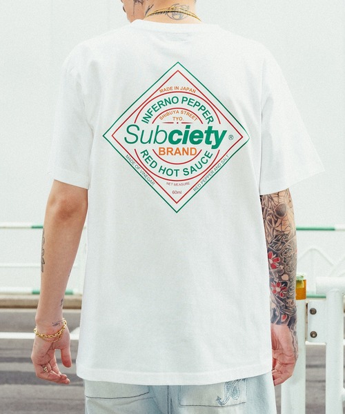 Subciety(サブサエティ)の「Pepper tee(Tシャツ/カットソー・メンズ・レッド/ホワイト/ブラック・XX-LARGE/X-LARGE/LARGE/MEDIUM/SMALL)」の2枚目の写真