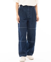 【RVCA/ルーカ】24SS RECESSION DOUBLE KNEE PANTS/タック入りワークワイドシルエットダブルニーデニムパンツ