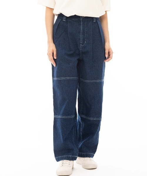 RVCA（ルーカ）の「【RVCA/ルーカ】24SS RECESSION DOUBLE KNEE PANTS/タック入りワークワイドシルエットダブルニーデニムパンツ（その他パンツ・レディース・ホワイト/ブラック/ブルー・MEDIUM/LARGE）」の3枚目の写真