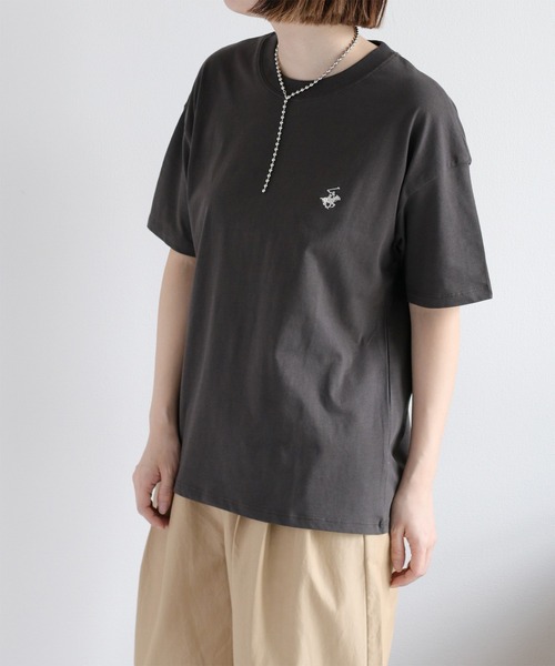 BEVERLY HILLS POLO CLUB（ビバリーヒルズポロクラブ）の「【BEVERLY HILLS POLO CLUB】ワンポイント刺繍ロゴ半袖Tee（Tシャツ/カットソー・レディース・ワイン/ホワイト/グリーン/オレンジ/モカ/オートミール/チャコール/ブルー・M/L）」の22枚目の写真