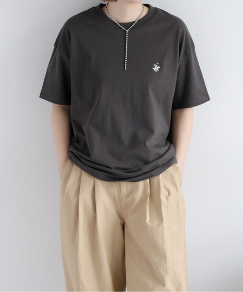 BEVERLY HILLS POLO CLUB（ビバリーヒルズポロクラブ）の「【BEVERLY HILLS POLO CLUB】ワンポイント刺繍ロゴ半袖Tee（Tシャツ/カットソー・レディース・ワイン/ホワイト/グリーン/オレンジ/モカ/オートミール/チャコール/ブルー・M/L）」の18枚目の写真