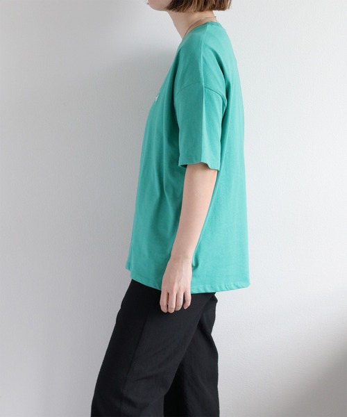 BEVERLY HILLS POLO CLUB（ビバリーヒルズポロクラブ）の「【BEVERLY HILLS POLO CLUB】ワンポイント刺繍ロゴ半袖Tee（Tシャツ/カットソー・レディース・ワイン/ホワイト/グリーン/オレンジ/モカ/オートミール/チャコール/ブルー・M/L）」の12枚目の写真