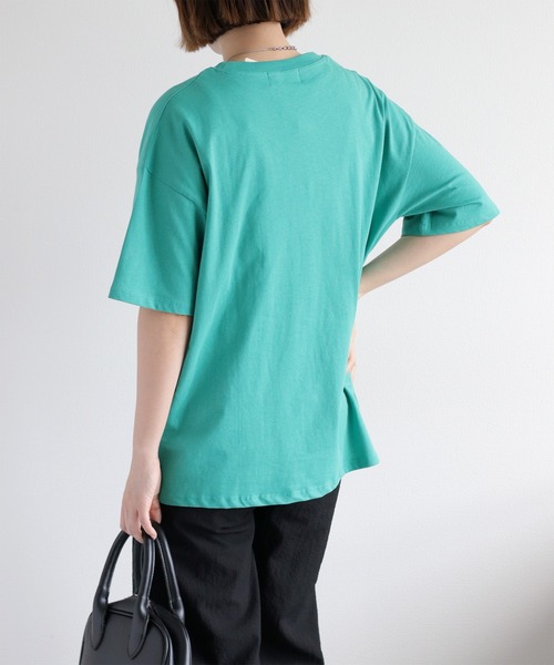 BEVERLY HILLS POLO CLUB（ビバリーヒルズポロクラブ）の「【BEVERLY HILLS POLO CLUB】ワンポイント刺繍ロゴ半袖Tee（Tシャツ/カットソー・レディース・ワイン/ホワイト/グリーン/オレンジ/モカ/オートミール/チャコール/ブルー・M/L）」の11枚目の写真