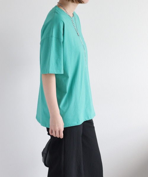 BEVERLY HILLS POLO CLUB（ビバリーヒルズポロクラブ）の「【BEVERLY HILLS POLO CLUB】ワンポイント刺繍ロゴ半袖Tee（Tシャツ/カットソー・レディース・ワイン/ホワイト/グリーン/オレンジ/モカ/オートミール/チャコール/ブルー・M/L）」の10枚目の写真