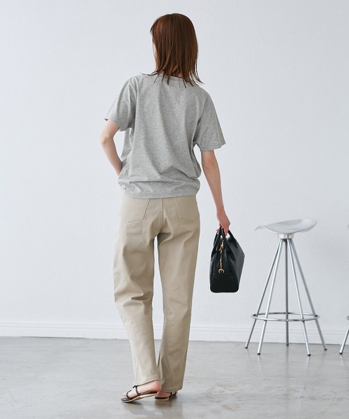 ROPE' PICNIC（ロペピクニック）の「【UVカット・汗染み加工・接触冷感】手描き風ロゴプリントTシャツ（Tシャツ/カットソー・レディース・ブラック/ライトグレー/ホワイト/ネイビー・38）」の6枚目の写真