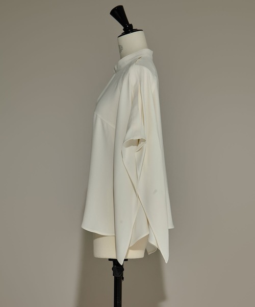 ブラウス シャツ 「STUDIOUS/ステュディオス」BACK SATIN DRAPE BLOUSE/バックサテンドレープブラウス レディース BACK SATIN DRAPE BLOUSE(FREE WHITE): STUDIOUS: WOMENS