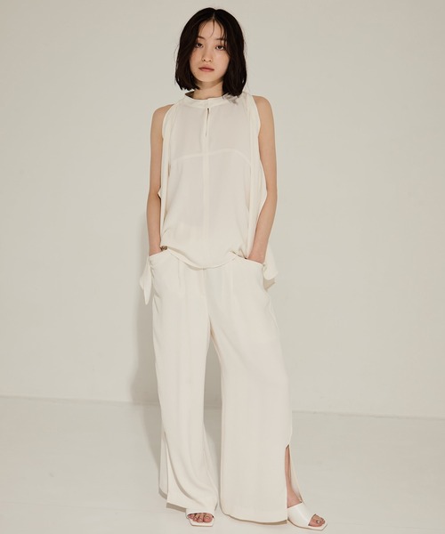 ブラウス シャツ バックタフタスリーブレスシャツ / Back Taffeta  Sleeveless Shirt レディース IRENE ブラウス シャツ バックタフタスリーブレスシャツ / Back