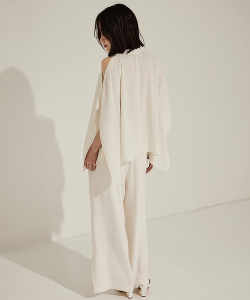 セール】【STUDIOUS/ステュディオス】BACK SATIN DRAPE BLOUSE