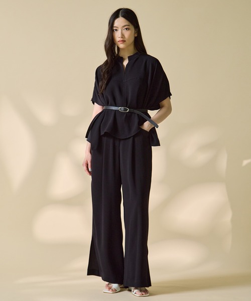 STUDIOUS(ステュディオス)の「【STUDIOUS/ステュディオス】BACK SATIN DRAPE BLOUSE/バックサテンドレープブラウス/ウォッシャブル(シャツ/ブラウス・レディース・ブラック/ホワイト・FREE)」の12枚目の写真