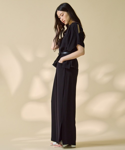 STUDIOUS(ステュディオス)の「【STUDIOUS/ステュディオス】BACK SATIN DRAPE BLOUSE/バックサテンドレープブラウス/ウォッシャブル(シャツ/ブラウス・レディース・ブラック/ホワイト・FREE)」の13枚目の写真