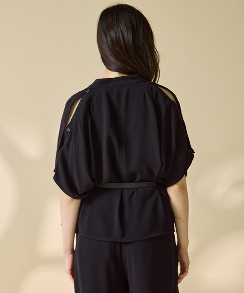 STUDIOUS(ステュディオス)の「【STUDIOUS/ステュディオス】BACK SATIN DRAPE BLOUSE/バックサテンドレープブラウス/ウォッシャブル(シャツ/ブラウス・レディース・ブラック/ホワイト・FREE)」の20枚目の写真