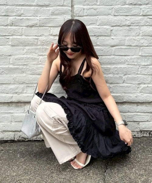 continuer de NICE CLAUP（コンティニューデナイスクラップ）の「【@_chipi2xセレクト】キャミティアードチュニック（シャツ/ブラウス・レディース・オフホワイト/ブラウン系その他/ピンク/ネイビー/ブラック/レオパード/その他11・FREE）」の3枚目の写真