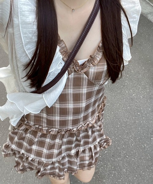 continuer de NICE CLAUP（コンティニューデナイスクラップ）の「【@_chipi2xセレクト】キャミティアードチュニック（シャツ/ブラウス・レディース・オフホワイト/ブラウン系その他/ピンク/ネイビー/ブラック/レオパード/その他11・FREE）」の18枚目の写真