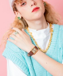 an meets zakka（アンミツザッカ）の「an meets zakka スクエアダイヤルレザーバンド腕時計（アナログ腕時計）」