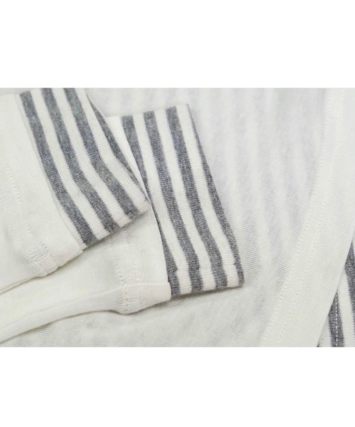 tシャツ 「Cest Nous」Striped Patchwork Dropped Neckline T-shirt / 「セヌー」ボーダーレイヤード Cest Nous】Striped Patchwork Dropped Neckline T-shirt