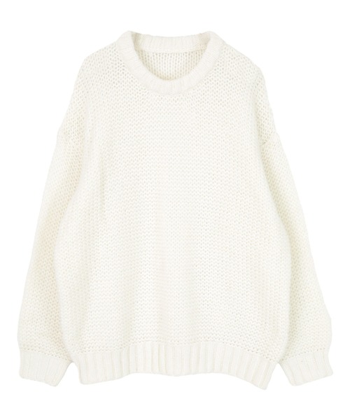 UR'S(ユアーズ)の「オーバーサイズローゲージニット(ニット/セーター・レディース・ホワイト/ブラック・S/M/L)」の13枚目の写真