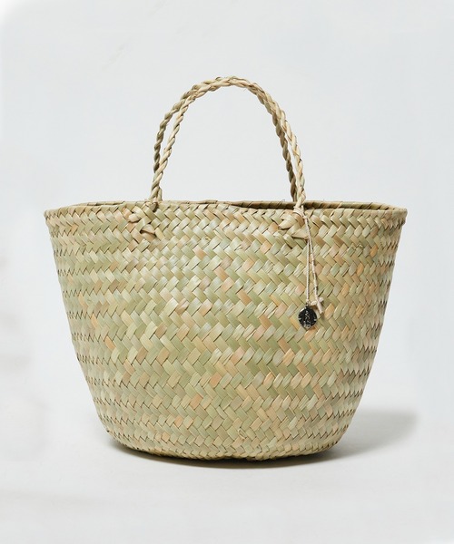 OJO DE MEX(オホデメックス)の「OJO DE MEX/オホデメックス Rollo palma tote トートバッグ かごバッグ(かごバッグ・レディース・グリーン/ゴールド/ナチュラル・FREE)」の2枚目の写真