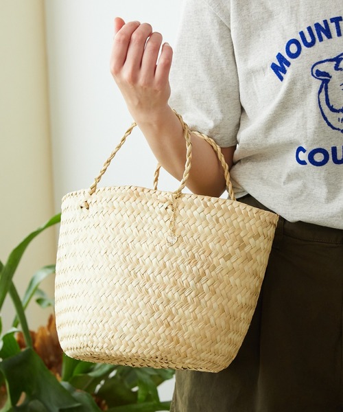 OJO DE MEX(オホデメックス)の「OJO DE MEX/オホデメックス Rollo palma tote トートバッグ かごバッグ(かごバッグ・レディース・グリーン/ゴールド/ナチュラル・FREE)」の11枚目の写真