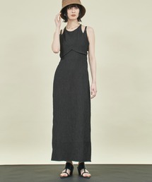 Settimissimo（セッティミッシモ）の「楊柳 プリーツ アメリカンスリーブ レイヤード ワンピース（ワンピース）」