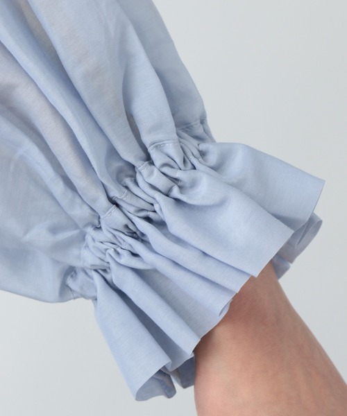 studio CLIP(スタディオクリップ)の「《natural by clip》コットンシルクギャザーチュニック(チュニック・レディース・ブラック/ライトブルー・FREE)」の18枚目の写真