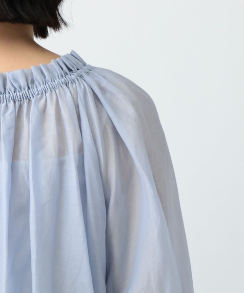 studio CLIP(スタディオクリップ)の「《natural by clip》コットンシルクギャザーチュニック(チュニック・レディース・ブラック/ライトブルー・FREE)」の21枚目の写真