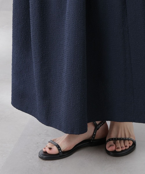 NANO universe（ナノユニバース）の「サッカーブラウス×スカートセットアップ（ワンピース・レディース・ネイビー/オフホワイト・S/M）」の16枚目の写真